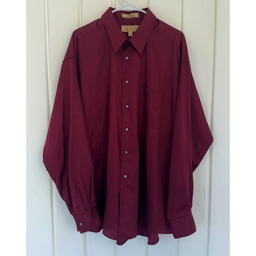 Croft & Barrow Casual Button Down Red Shirt Size 18/36 2XL Y2K